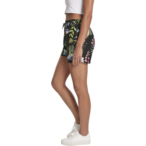 Urban Classics Ladies AOP Viscose Resort Shorts black flower S