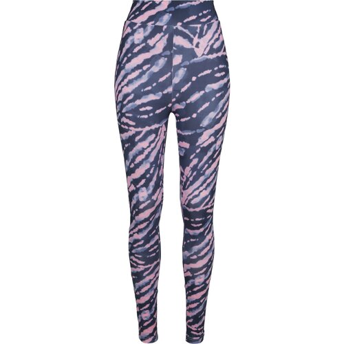 Urban Classics Ladies High Waist Tie Dye Leggings darkshadow/pink XS