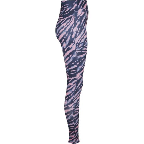 Urban Classics Ladies High Waist Tie Dye Leggings darkshadow/pink XXL