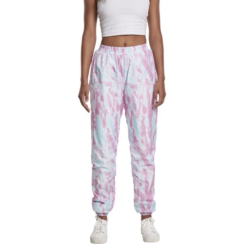 Urban Classics Ladies Tie Dye Track Pants aquablue/pink S