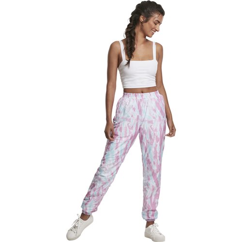 Urban Classics Ladies Tie Dye Track Pants aquablue/pink S