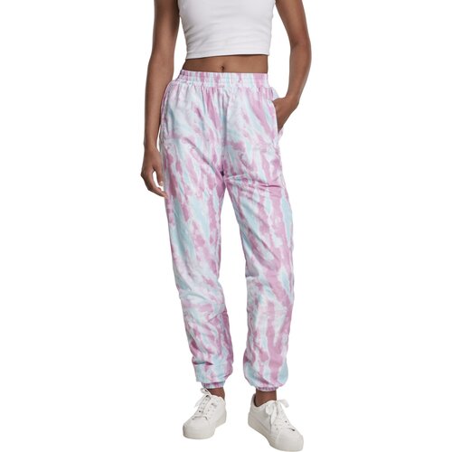 Urban Classics Ladies Tie Dye Track Pants aquablue/pink S