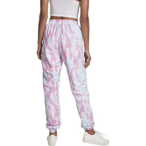 Urban Classics Ladies Tie Dye Track Pants aquablue/pink XXL
