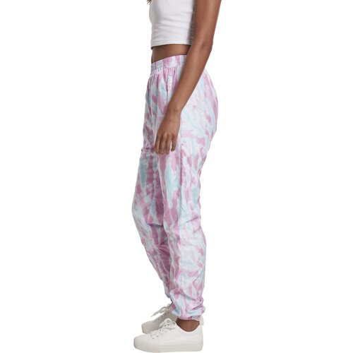 Urban Classics Ladies Tie Dye Track Pants aquablue/pink XXL