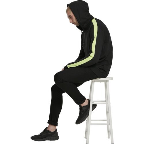 Urban Classics Neon Striped Hoody black/electriclime XL