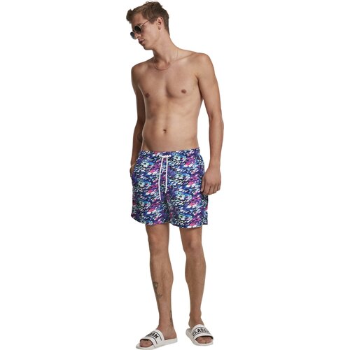 Urban Classics Multicolor Swim Shorts blue/pink XXL