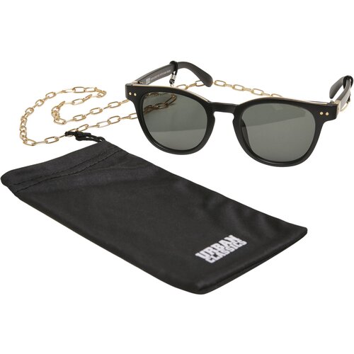 Urban Classics Sunglasses Italy with chain black/gold/gold one size