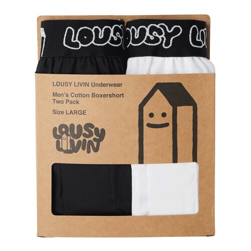 Lousy Livin Boxer Briefs 2 Pack Black/White S