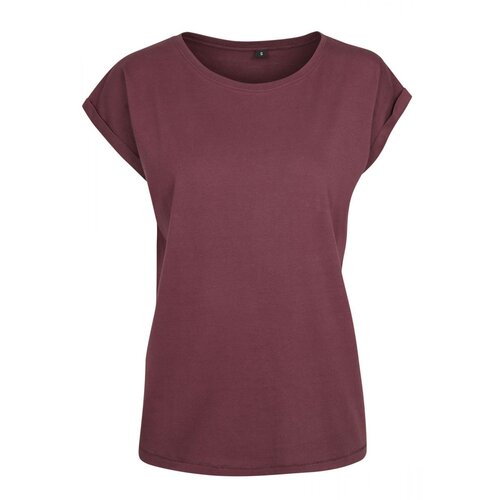 Build your Brand Ladies Extended Shoulder Tee cherry L