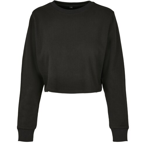 Build your Brand Ladies Terry Cropped Crew black 3XL