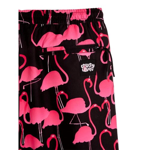 Lousy Livin Shorts Flamingos Beach Shorts Black S