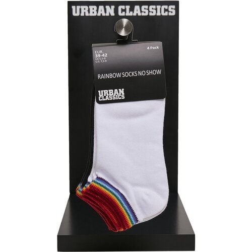 Urban Classics Rainbow Socks No Show 4-Pack black/white 39-42