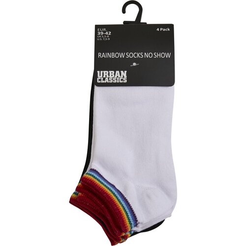 Urban Classics Rainbow Socks No Show 4-Pack black/white 35-38
