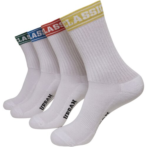 Urban Classics Short Sporty Logo Socks Coloured Cuff 4-Pack