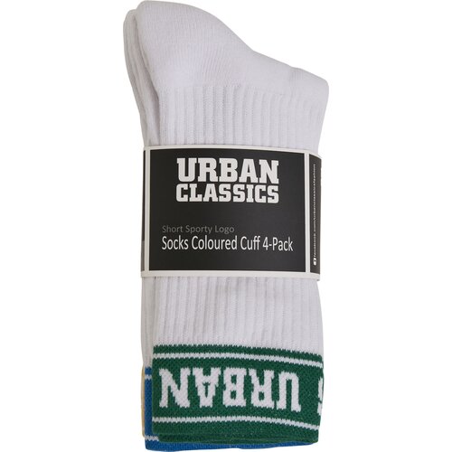 Urban Classics Short Sporty Logo Socks Coloured Cuff 4-Pack
