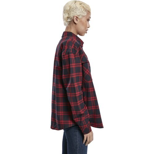 Urban Classics Ladies Oversized Overshirt midnightnavy/red S