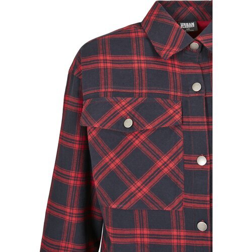 Urban Classics Ladies Oversized Overshirt midnightnavy/red S