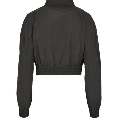 Urban Classics Ladies Cropped Crinkle Nylon Pull Over Jacket black 3XL