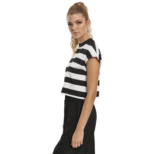 Urban Classics Ladies Stripe Short Tee 2-Pack black/white + black M