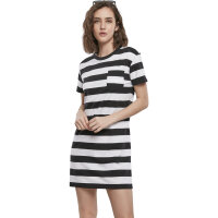 Urban Classics Ladies Stripe Boxy Tee Dress black/white S