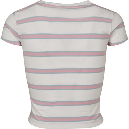 Urban Classics Ladies Stripe Cropped Tee white/girlypink XL