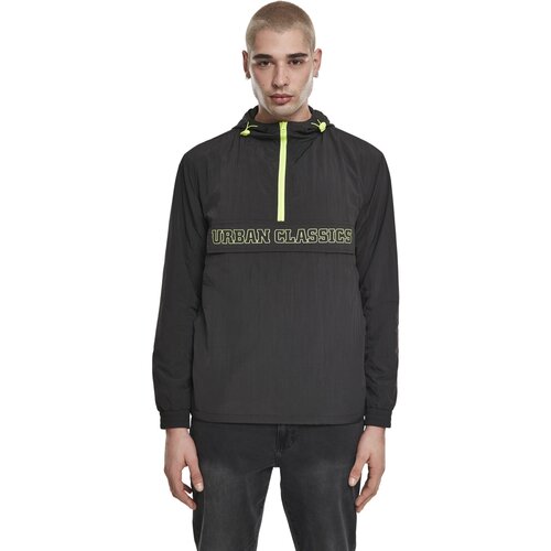 Urban Classics Contrast Pull Over Jacket black/electriclime S