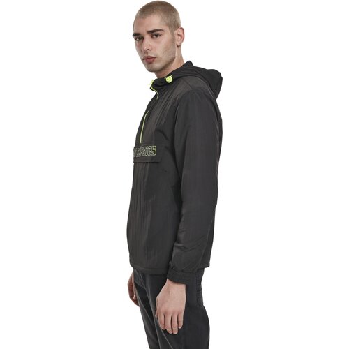 Urban Classics Contrast Pull Over Jacket black/electriclime S