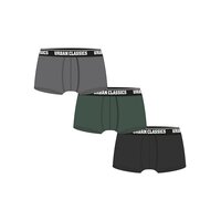 Urban Classics Boxer Shorts 3-Pack grey/darkgreen/black M