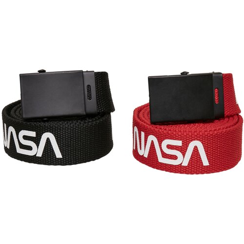 Mister Tee NASA Belt 2-Pack extra long black/red one size