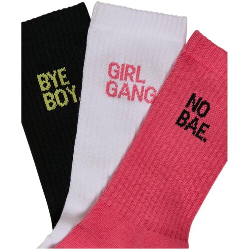 Mister Tee Girl Gang Socks 3-Pack pink/wht/blk 47-50