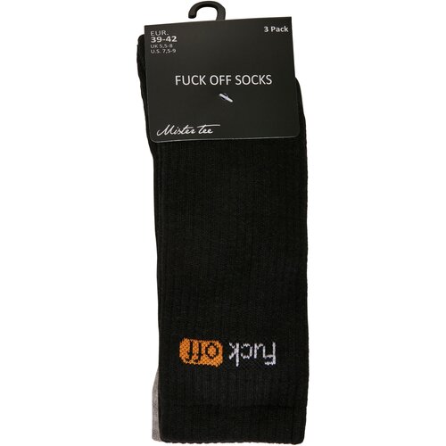 Mister Tee Fuck Off Socks 3-Pack black/white lightgrey 43-46