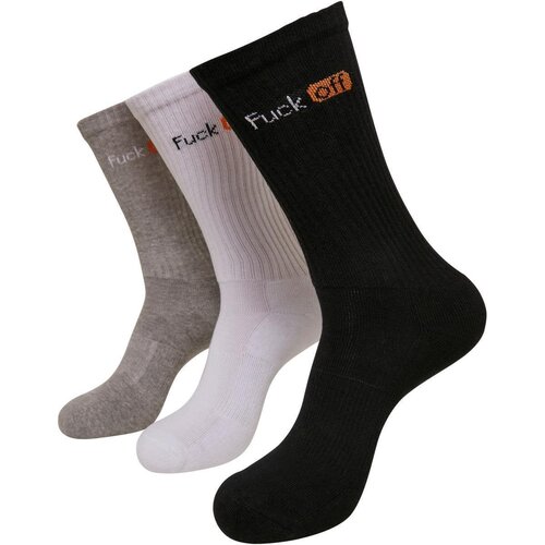 Mister Tee Fuck Off Socks 3-Pack black/white lightgrey 47-50