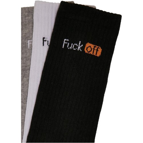 Mister Tee Fuck Off Socks 3-Pack black/white lightgrey 47-50