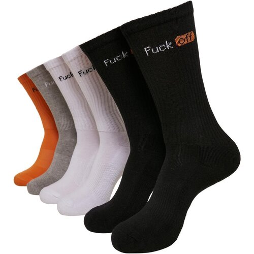 Mister Tee Fuck Off Socks 6-Pack black/white/grey/neonorange 43-46