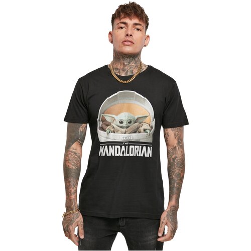 Merchcode Baby Yoda Mandalorian Logo Tee black XXL