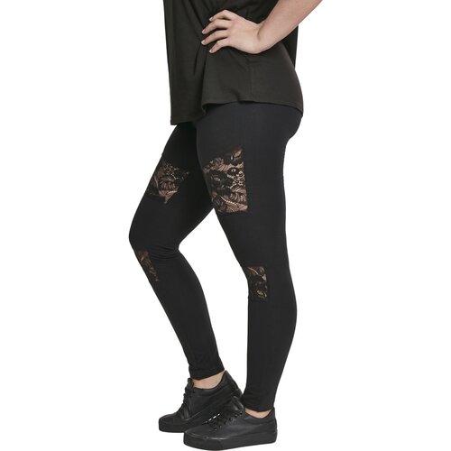 Urban Classics Ladies Laces Inset Leggings black 3XL