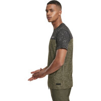 Southpole Color Block Tech Tee marled olive S