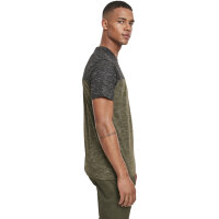 Southpole Color Block Tech Tee marled olive S