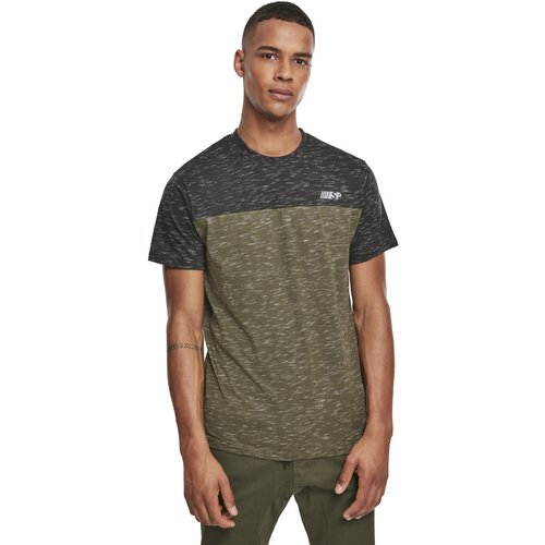 Southpole Color Block Tech Tee marled olive XL