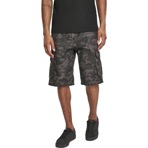 Southpole Belted Camo Cargo Shorts Ripstop grey black 32