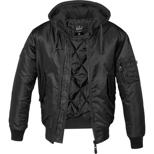 Brandit Hooded MA1 Bomber Jacket black/black 3XL