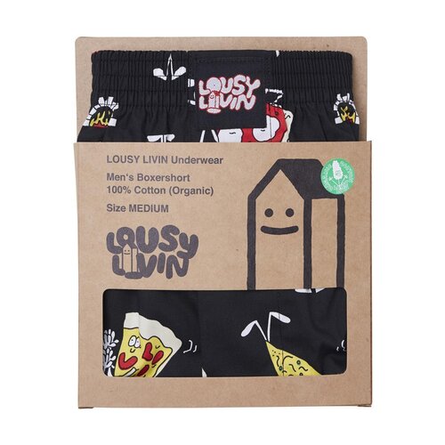 Lousy Livin Boxershorts Pizza Black M