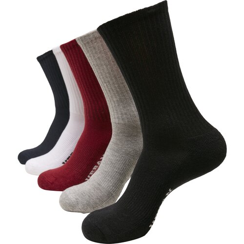 Urban Classics Logo Sport Socks 5-Pack black/white/grey/burgundy/navy 35-38