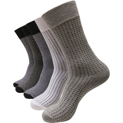 Urban Classics Stripes and Dots Socks 5-Pack blk/h.grey/wht 35-38