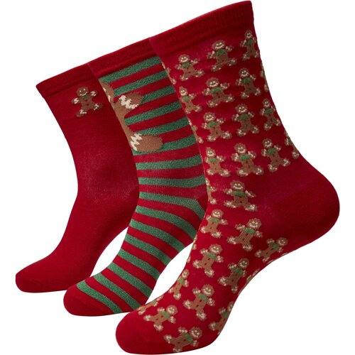 Urban Classics Christmas Gingerbread Lurex Socks 3-Pack multicolor 39-42