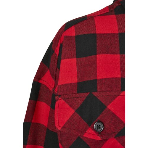 Urban Classics Ladies Short Oversized Check Shirt black/red XS