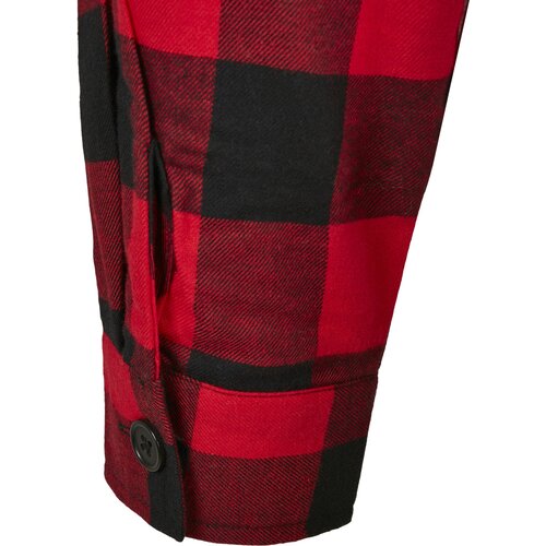 Urban Classics Ladies Short Oversized Check Shirt black/red XS