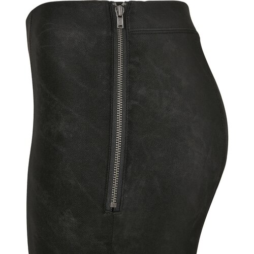 Urban Classics Ladies Washed Faux Leather Pants black L