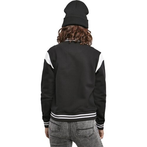 Urban Classics Ladies Organic Inset College Sweat Jacket black/white XS