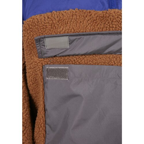 Urban Classics Ladies Sherpa 3-Tone Pull Over Jacket toffee/bluepurple 3XL